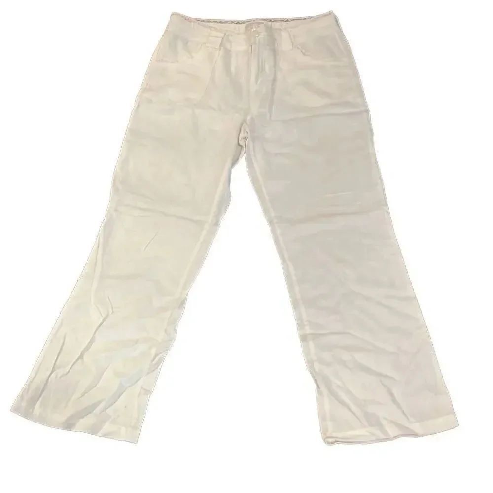 Ci sono eggshell colored linen pants with adorable lace pockets. Size extra larg